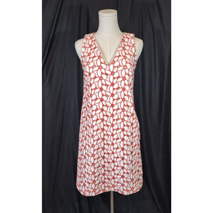 Ann Mashburn Sleeveless Floral Embroidered Mini Dress Orange White XS